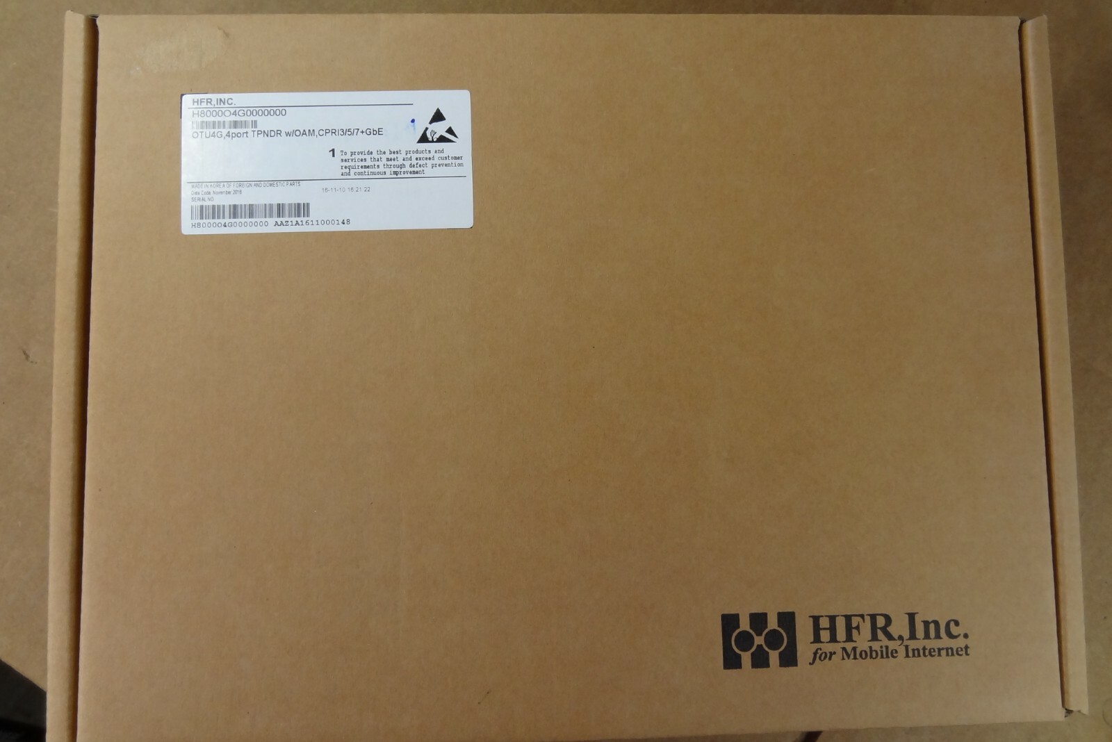 HFR FUJITSU H8000O4G0000000 OTU4G 4PORT TPNDR W/OAM CPRI3/5/7+GbE