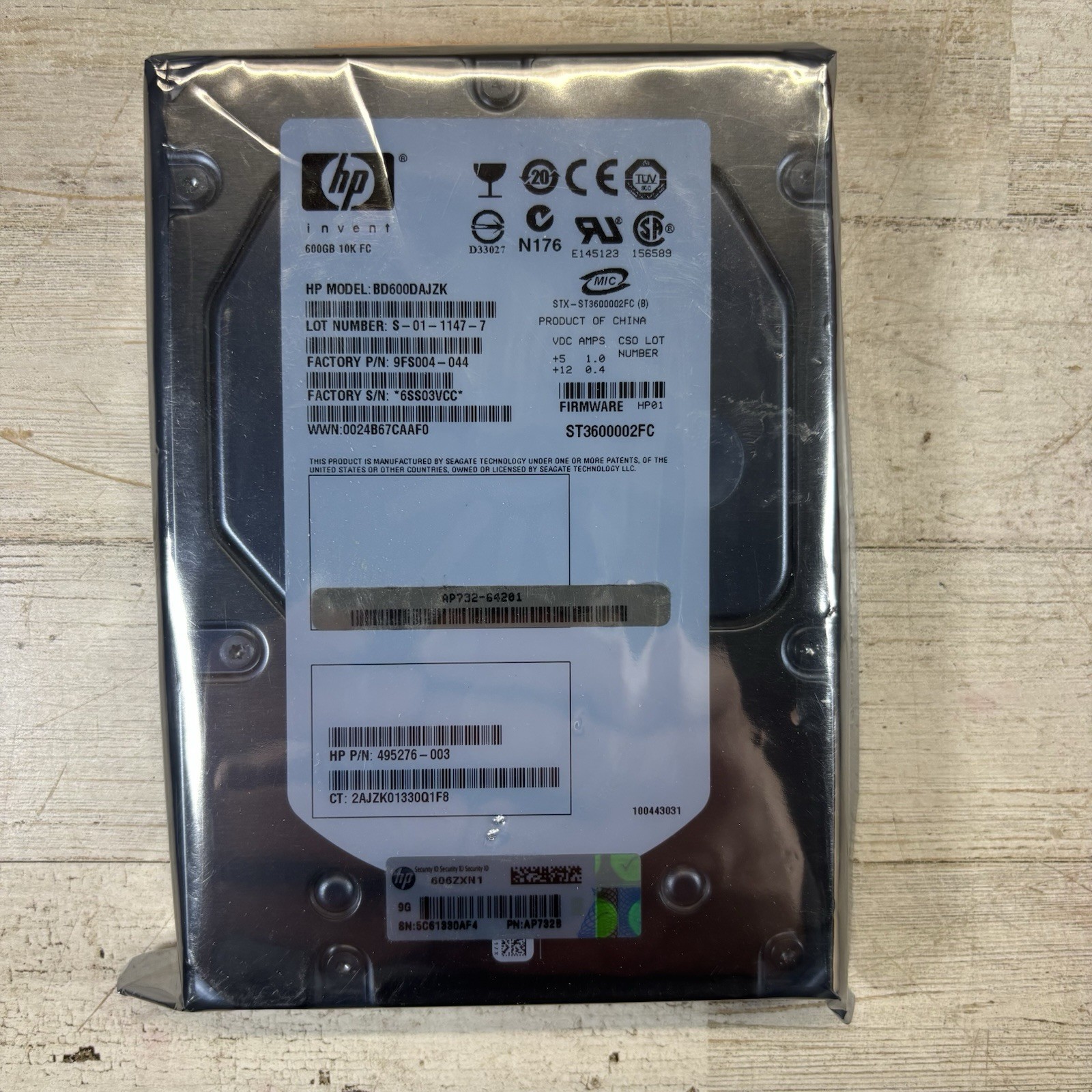 HP BD600DAJZK 600GB 10K FC Enterprise HDD Seagate ST3600002FC