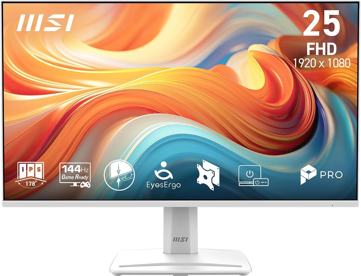 MSI PRO MP251W E14A 24.5" IPS 1920x1080 FHD Computer Monitor - White