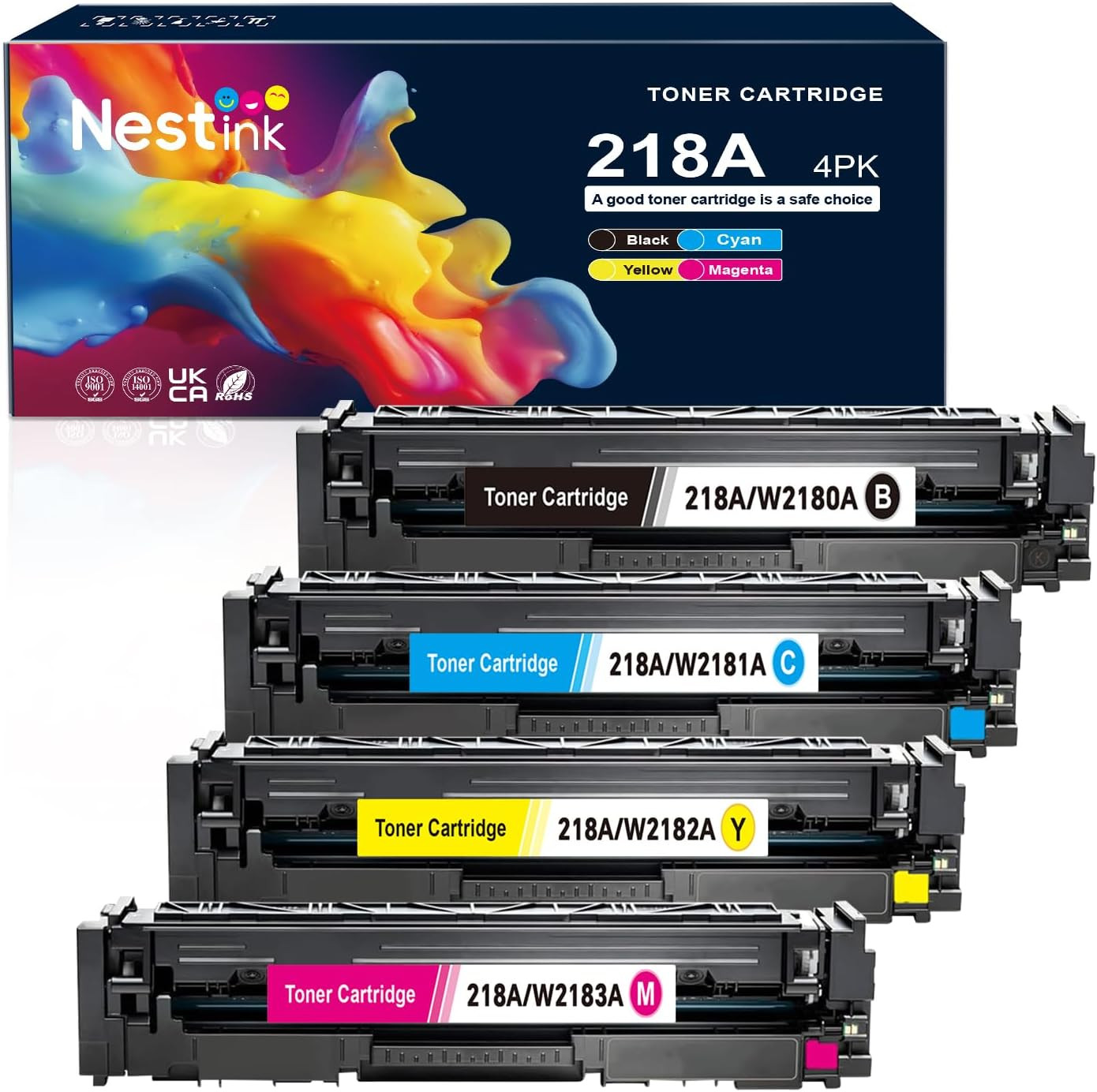 218A 218X Toner Cartridges 4 Pack Compatible for HP 218 218X W2180X 3301Fdw (Sta