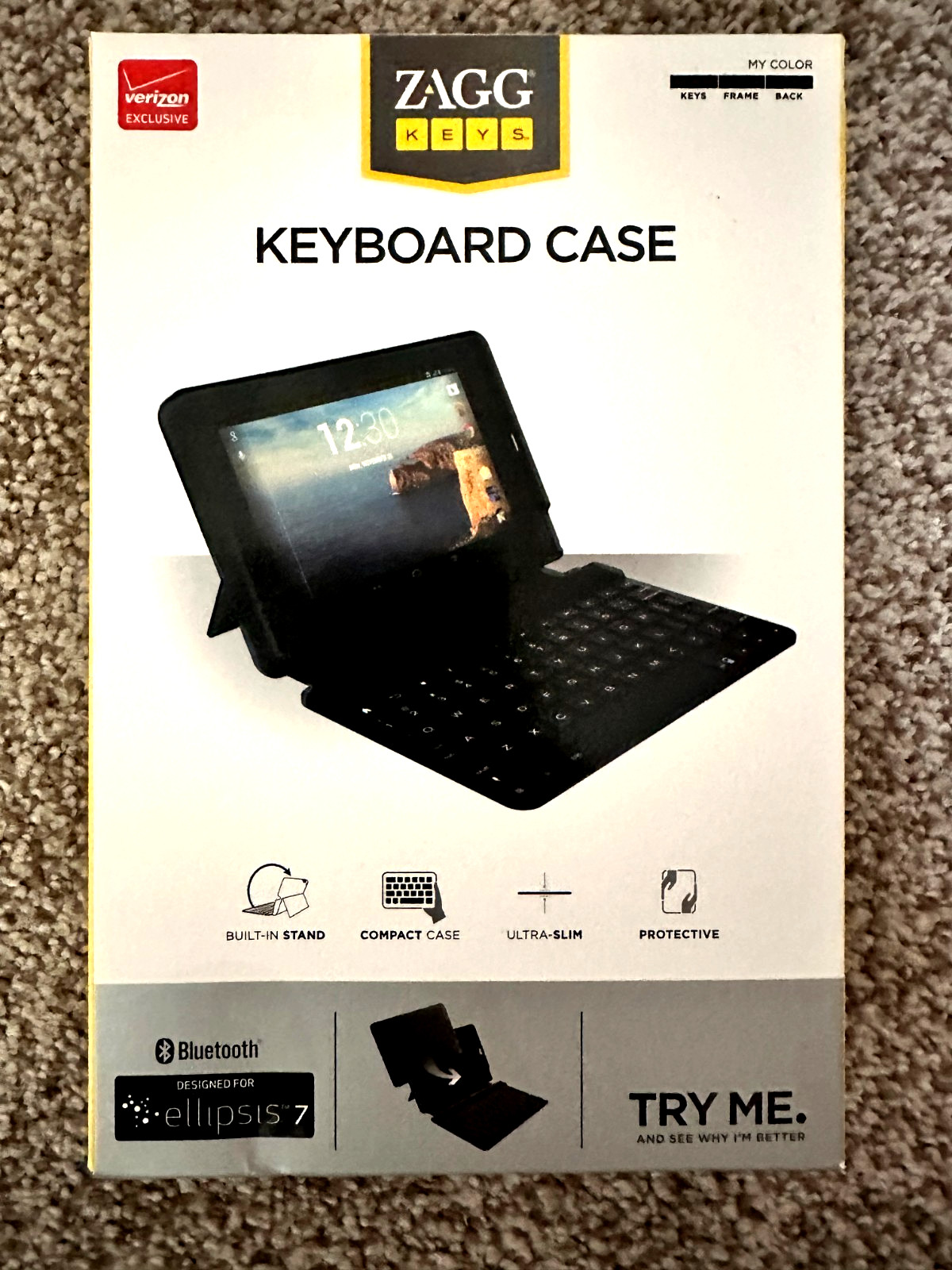 Zagg Folio Ellipsis 7 Tablet Bluetooth Protective Keyboard Case Stand (Z01)