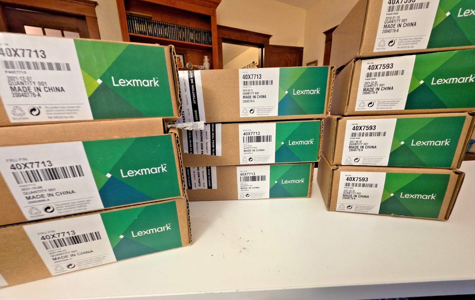 Lexmark Roller Parts Lot - 10 Count - 4x 40X7593 & 6x 40X7713 - Mixed Condition 