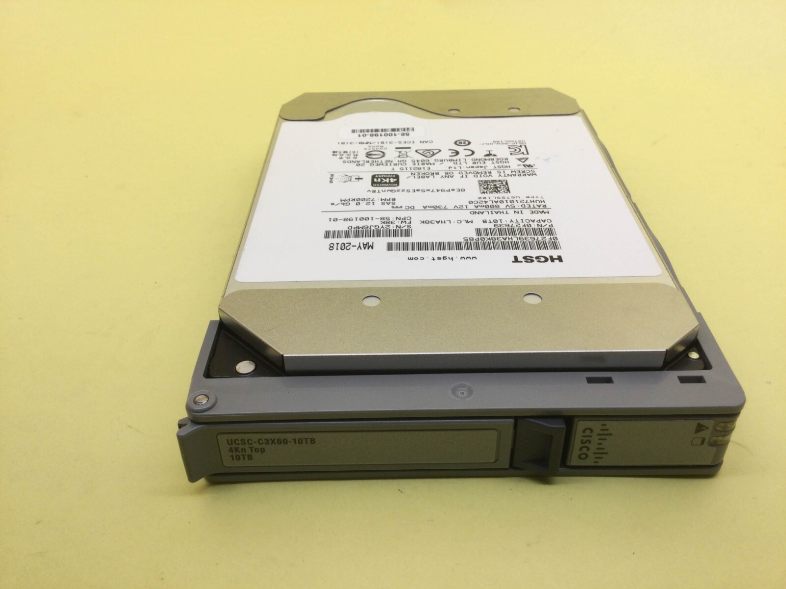 Cisco 10TB 7.2K SAS 12Gbps 4Kn 3.5'' HDD w/tray UCSC-C3X60-10TB