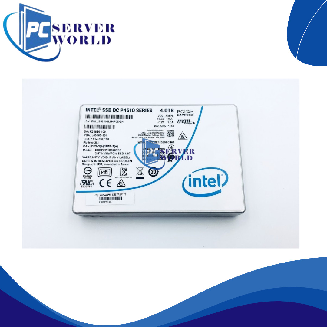 SSDPE2KX040T8 INTEL DC P4510 4TB NVME U.2 PCIe 2.5" SSD DRIVE