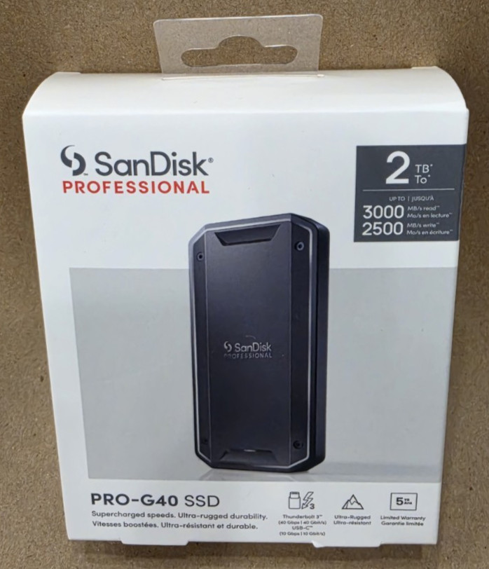 🛡️2TB SanDisk PRO-G40 SSD ⭐Portable NVMe SSD⚡Thunderbolt 3 and USB-C🔥3000MB/s✅