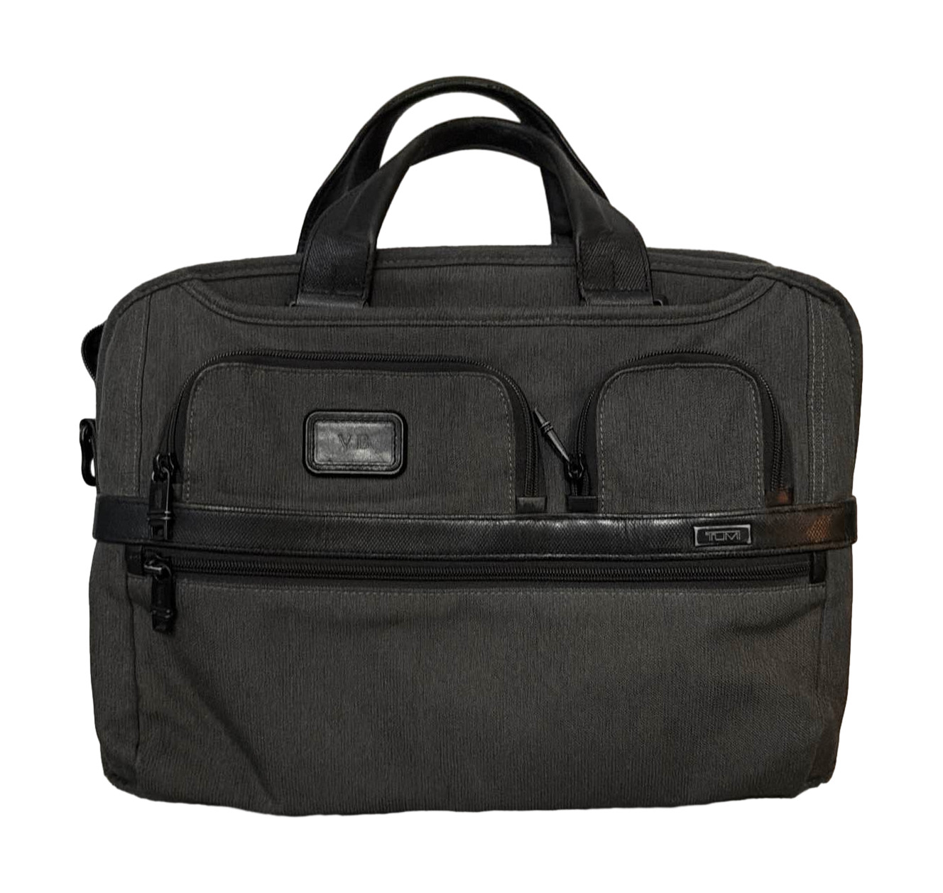 TUMI Alpha 2 T-PASS Earl Grey Nylon Expandable Laptop Briefcase. Used