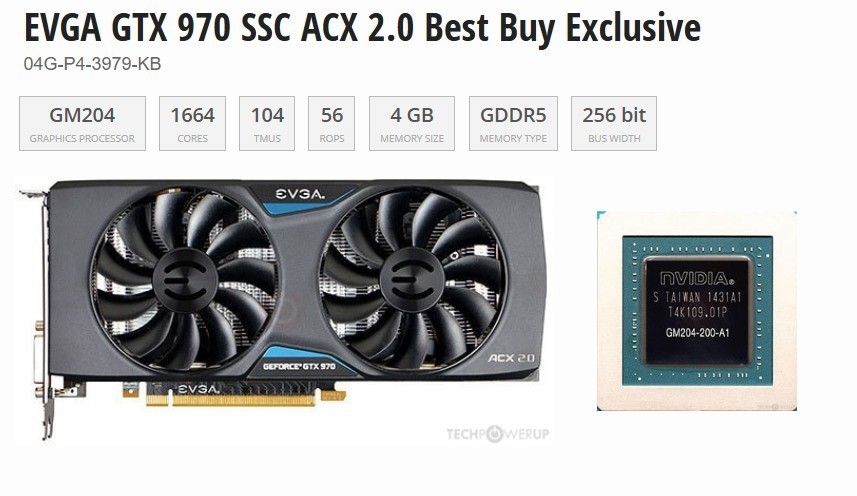 EVGA GTX 970 SSC ACX 2.0 4GB GDDR5 Graphics Card✅DP HDMI 2x DVI✅04G-P4-3979-KB