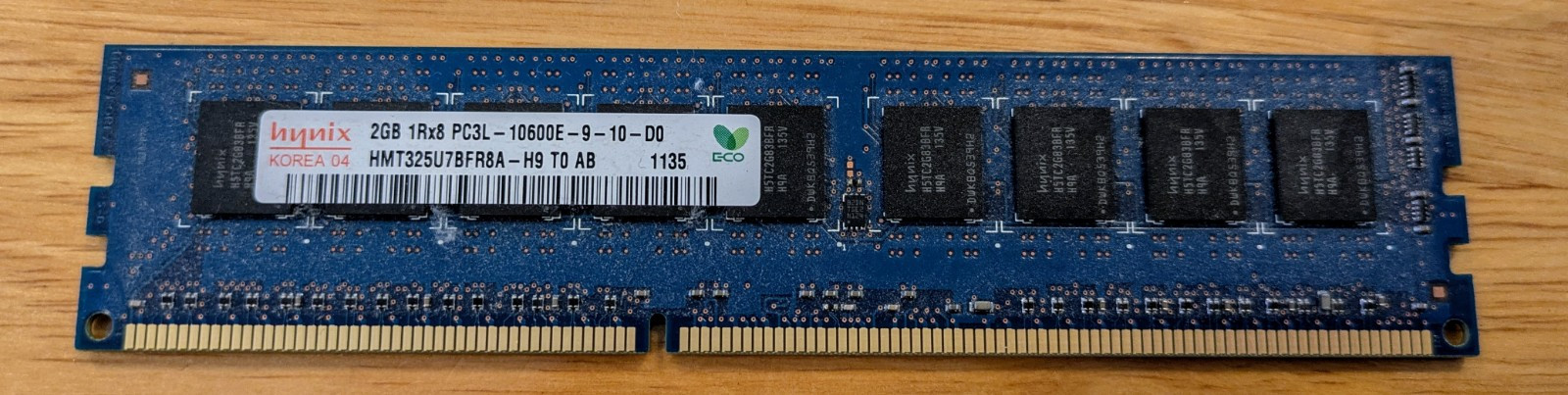 Lot of 6 Hynix 2GB 1Rx8 PC3L-10600E-9-10-D0 RAM DIMM (Dell T3500 System Pull)