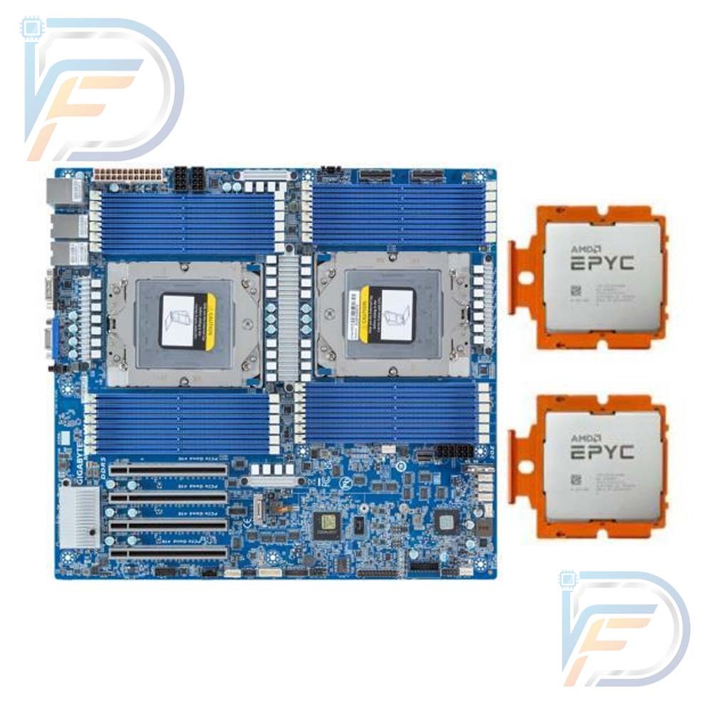 2×AMD EPYC 9334 QS 32C SP5 + Gigabyte MZ73-LM1 Server Board DDR5 PCIe5 Combo