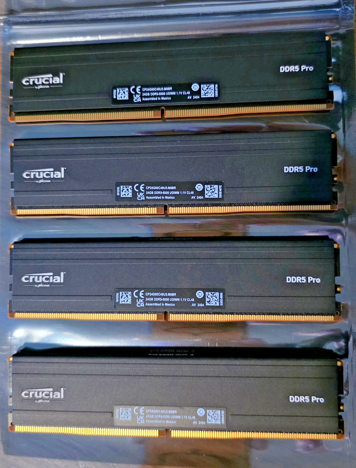 Crucial - Pro 96GB (4 x 24GB) DDR5 6000 (PC5 48000) XMP 3.0 & AMD EXPO Ready