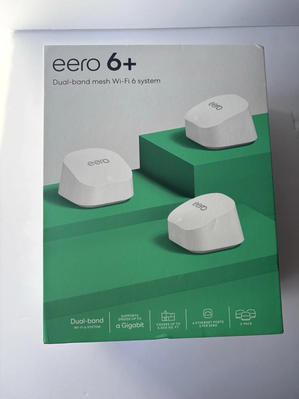 eero 6+ R010311 AX3000 Dual-Band Mesh Wi-Fi 6 System (3-pack) - NO BOX