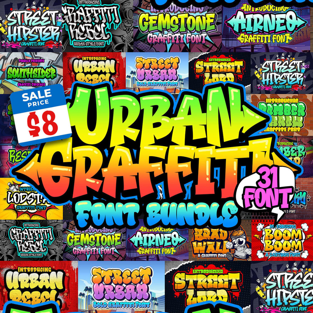 New Urban Graffiti Font Bundle - Limited Offer ✅ Fast Delivery ✅