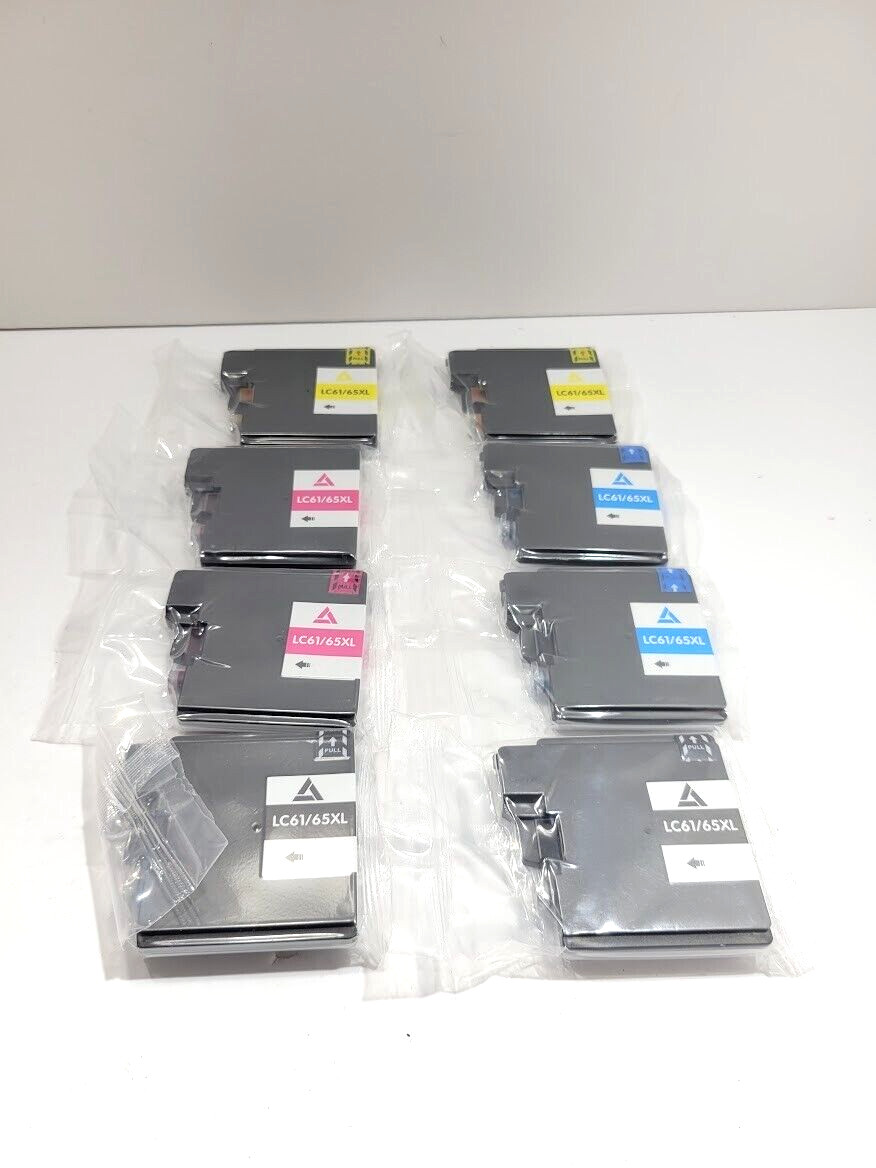 LC61/65XL Blue, Magenta, Yellow, Black Ink Cartridges -  Lot of 8