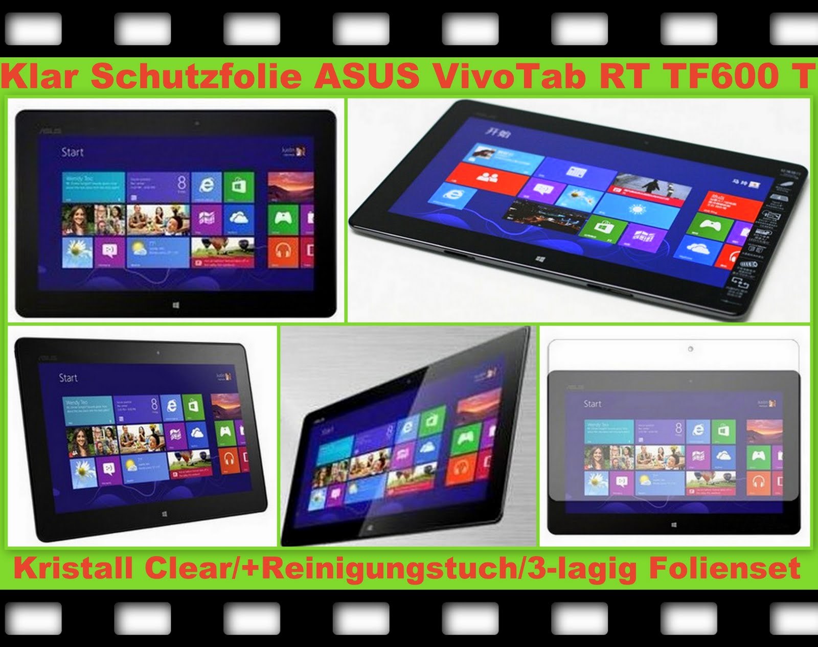 2x Clear Screen Protector Film For ASUS Vivo Tab RT TF600 TF600T Scratch Resistant Clear