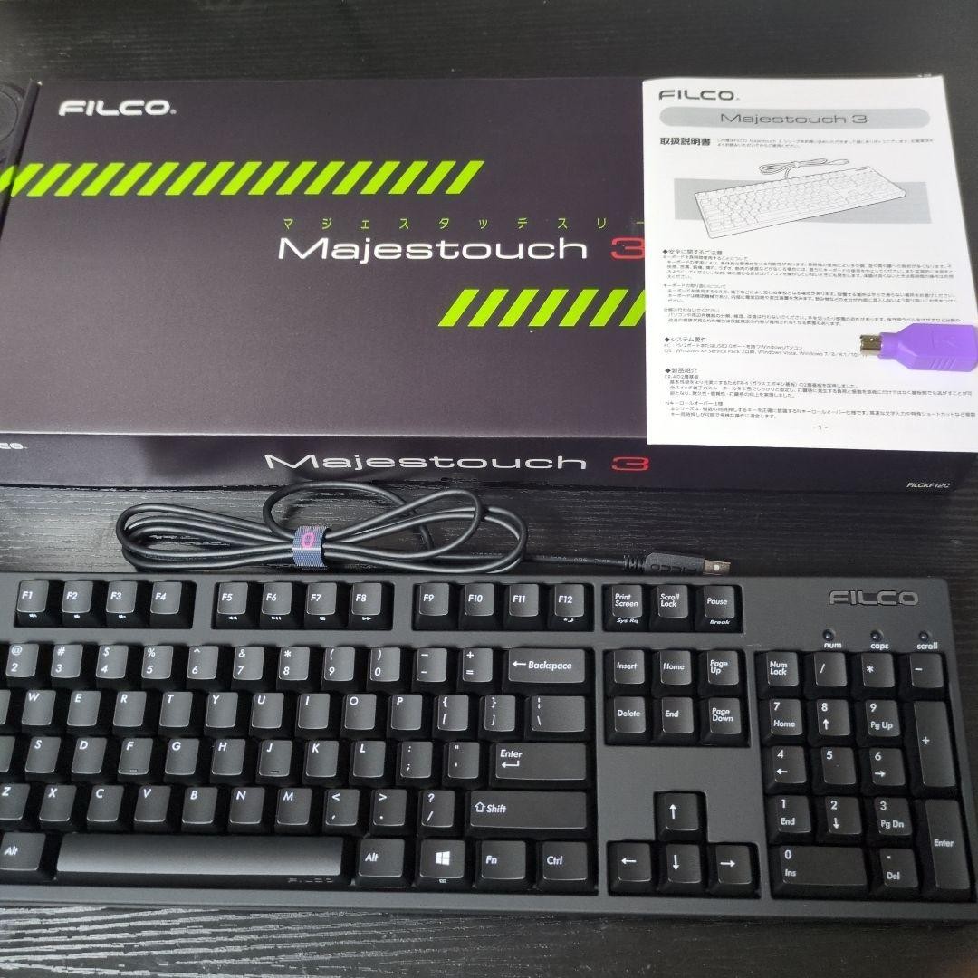 FILCO Majestouch3 FKBN104MPS US Silent Red Switch Full Keyboard Used Tested