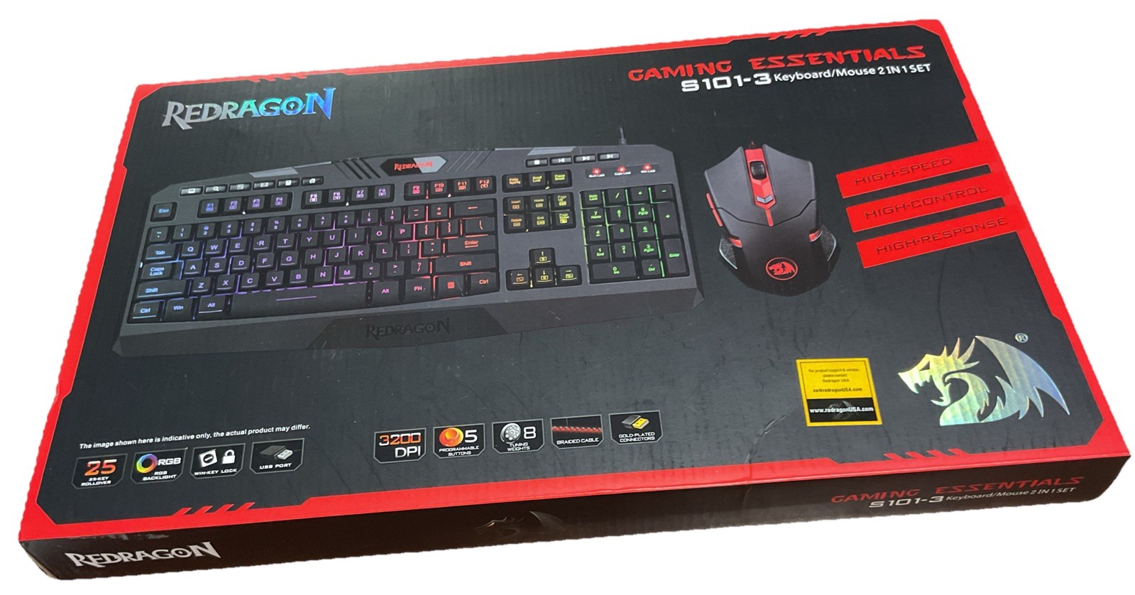 REDRAGON GAMMING ESSENTIALS MODEL S101-3 KEYBOARD/MOUSE  2 IN 1 SET