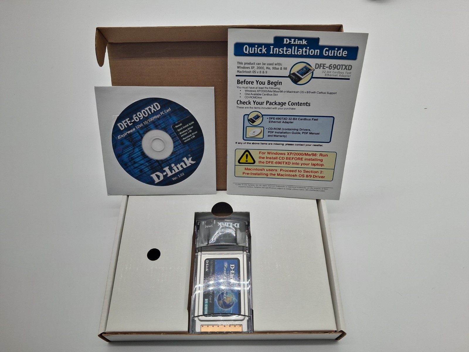 D-Link CardBus Adapter 10/100 Fast Ethernet PC Card DFE-690TXD 32 Bit