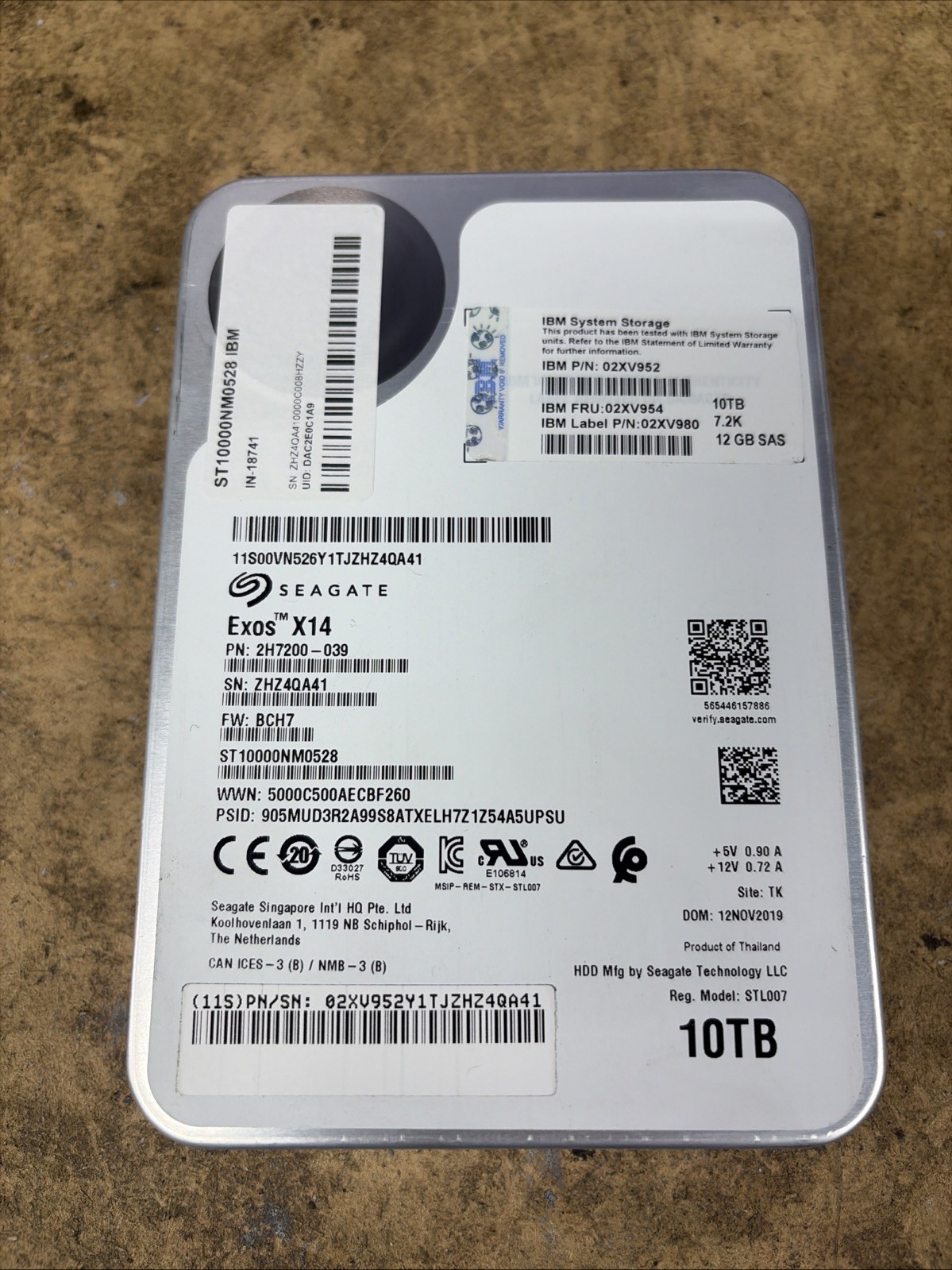 Seagate Exos X14 10TB 7200RPM 3.5" SAS 12Gb/s Hard Drive HDD ST10000NM0528