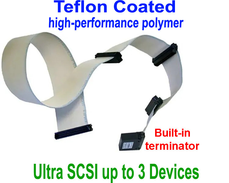 Thomas Betts DB68 Ultra SCSI Flat Cable Up To 3 Drives with LVD SE Terminator