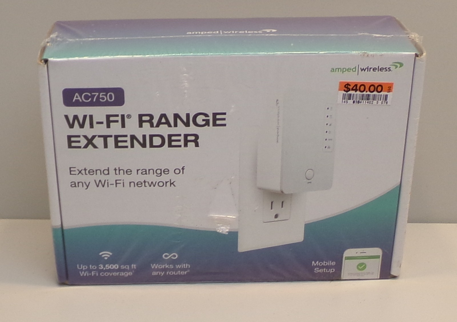 Brand New SealedAmped AC750 Plug In WiFi Wireless Range Extender- 3500 Sqt