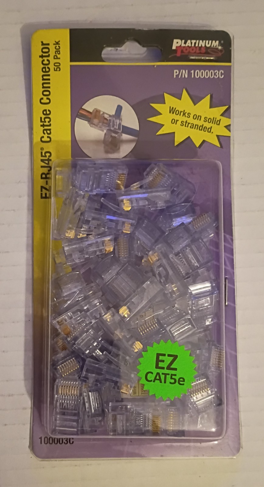Platinum Tools EZ-RJ45 Connectors 100003C 50 Piece Pack