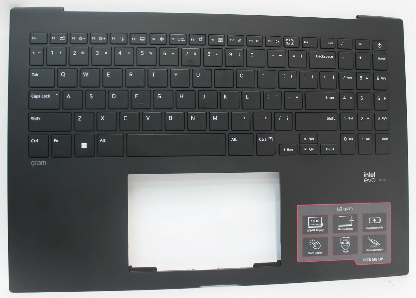 16Z90S-PLMRST LG PALMREST TOP COVER W/KB US BL GRAM 16Z90S-H.ADB9U1 "GRADE A"