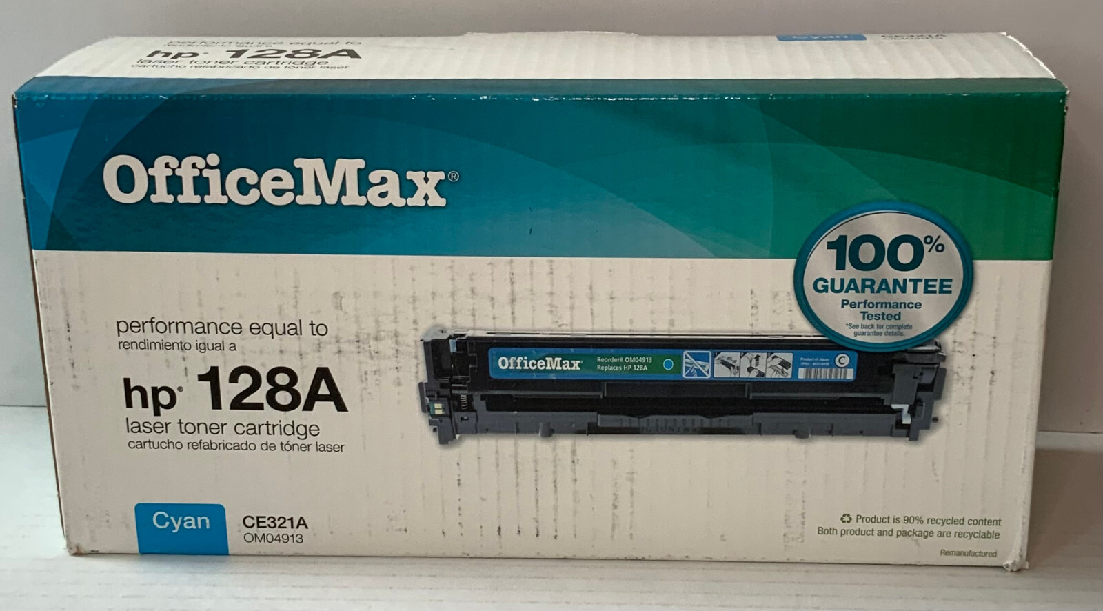 Genuine OEM OfficeMax CE321A (OM04913) Cyan Toner Cartridge