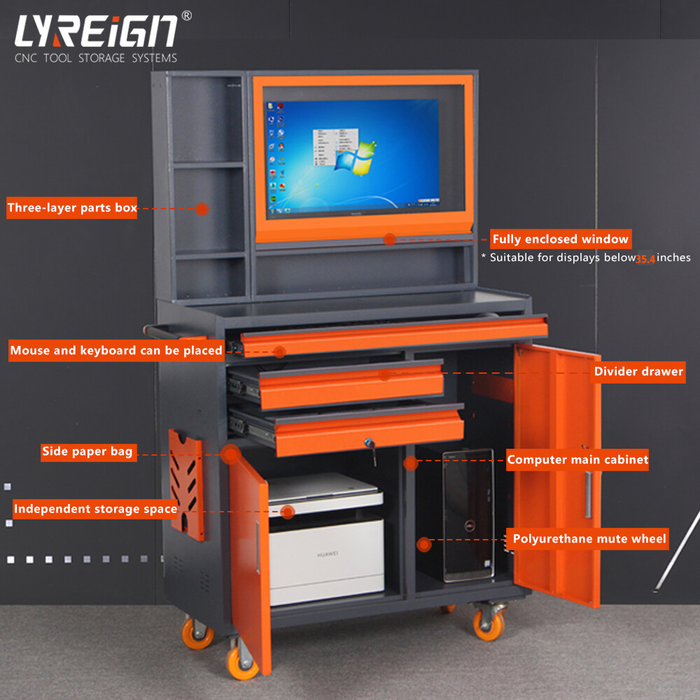 Heavy Duty Workbench Industrial Computer Cabinet/desk PC Cabinet 27 Inch Monitor