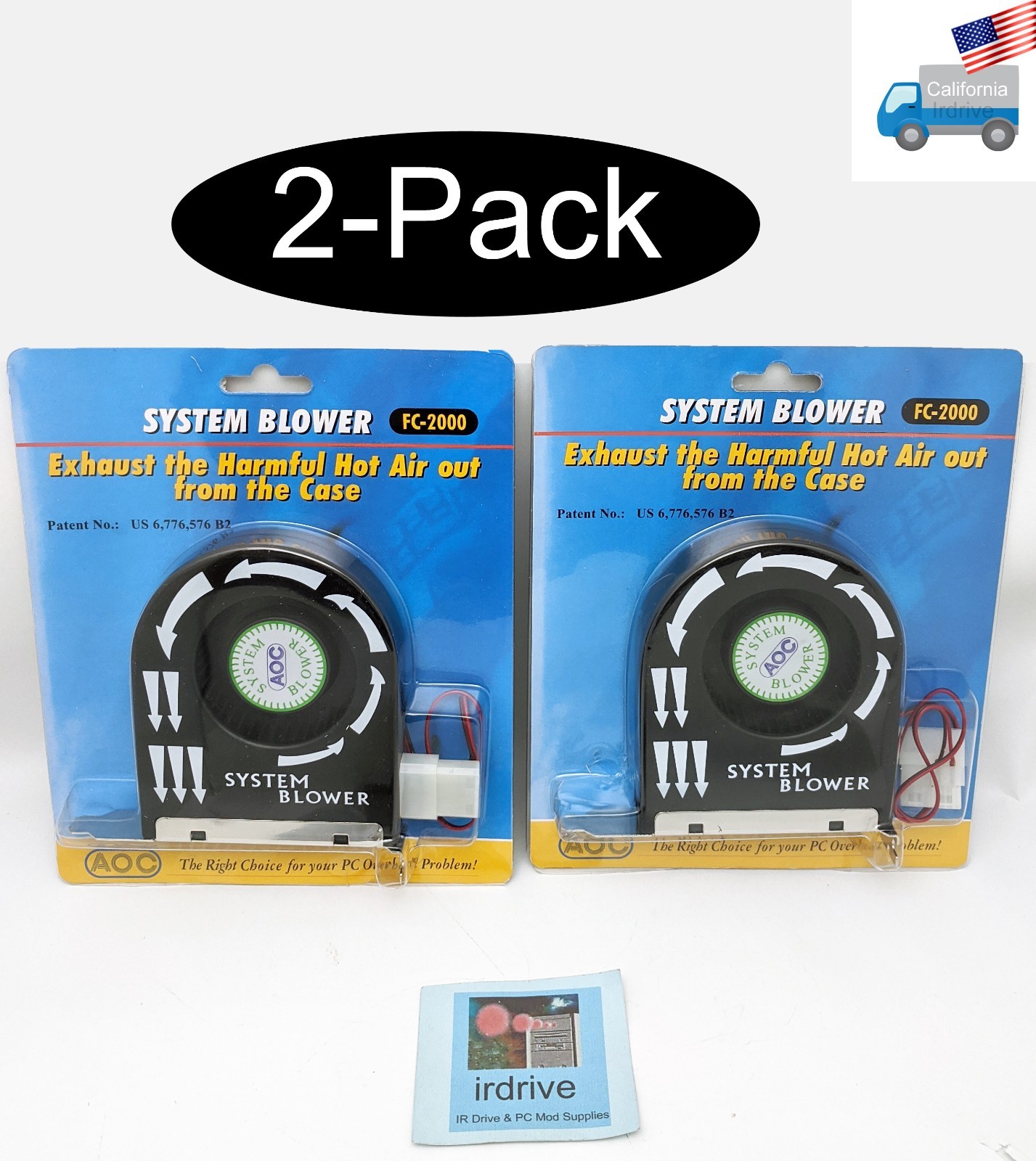 2pc Lot: High Airflow Ball Bearing System Blower Case Slot Fan/Graphic Cooler