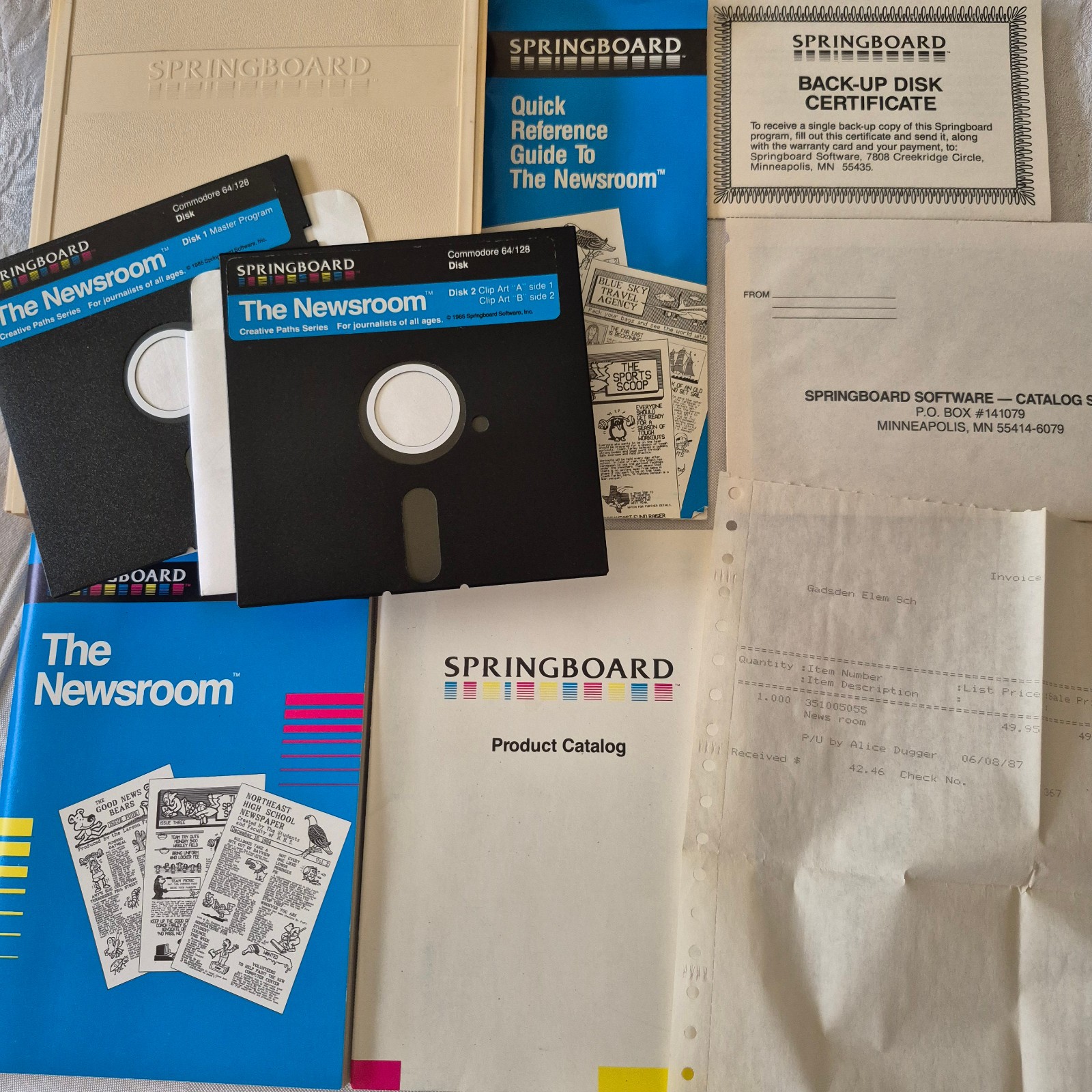 VTG The Newsroom Commodore 64 Software Boxed Complete Springboard C64 1986 Disks