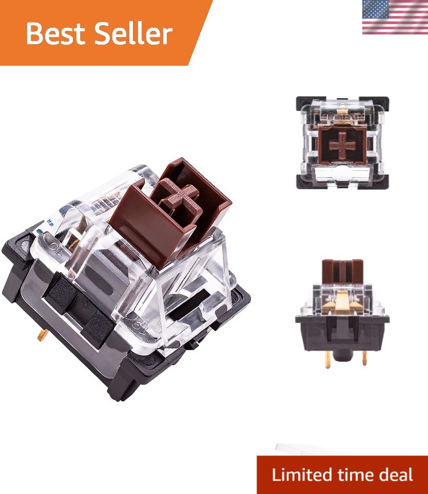 32-Pack Brown Tactile Switches for Mechanical Keyboards - Silent and Responsive