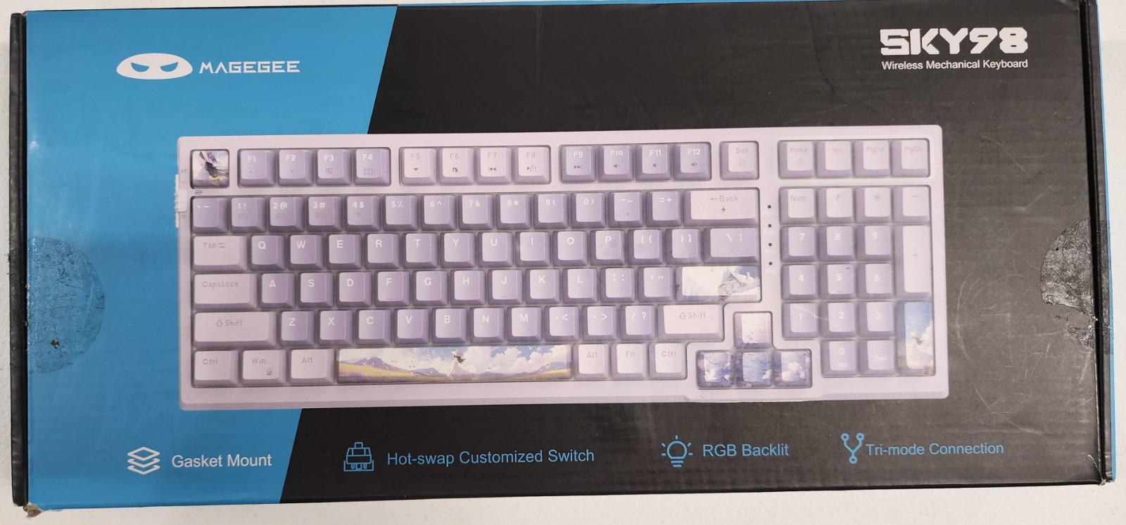 MageGee SKY81 75% Wireless Gasket Mechanical Gaming Keyboard, Hot Swappable RGB