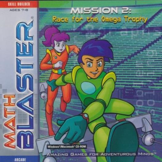 Math Blaster Mission 2 Race For The Omega Trophy PC CD kids learn numbers game
