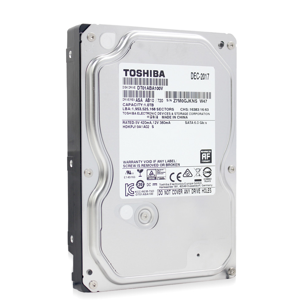 Toshiba 1TB DT01ABA100V 3.5" SATA III 6Gbs 32MB PC CCTV DVR AV Hard Disk Drive