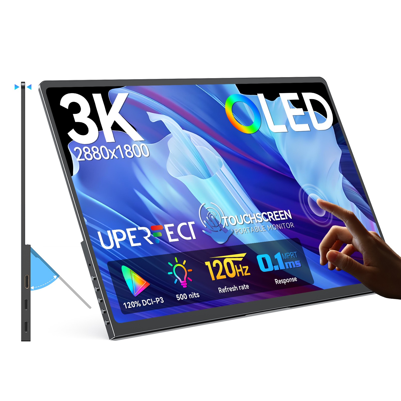 14 Inch 120Hz Touchscreen Monitor USB-C Monitor 2880x1800 3K Portable Monitor
