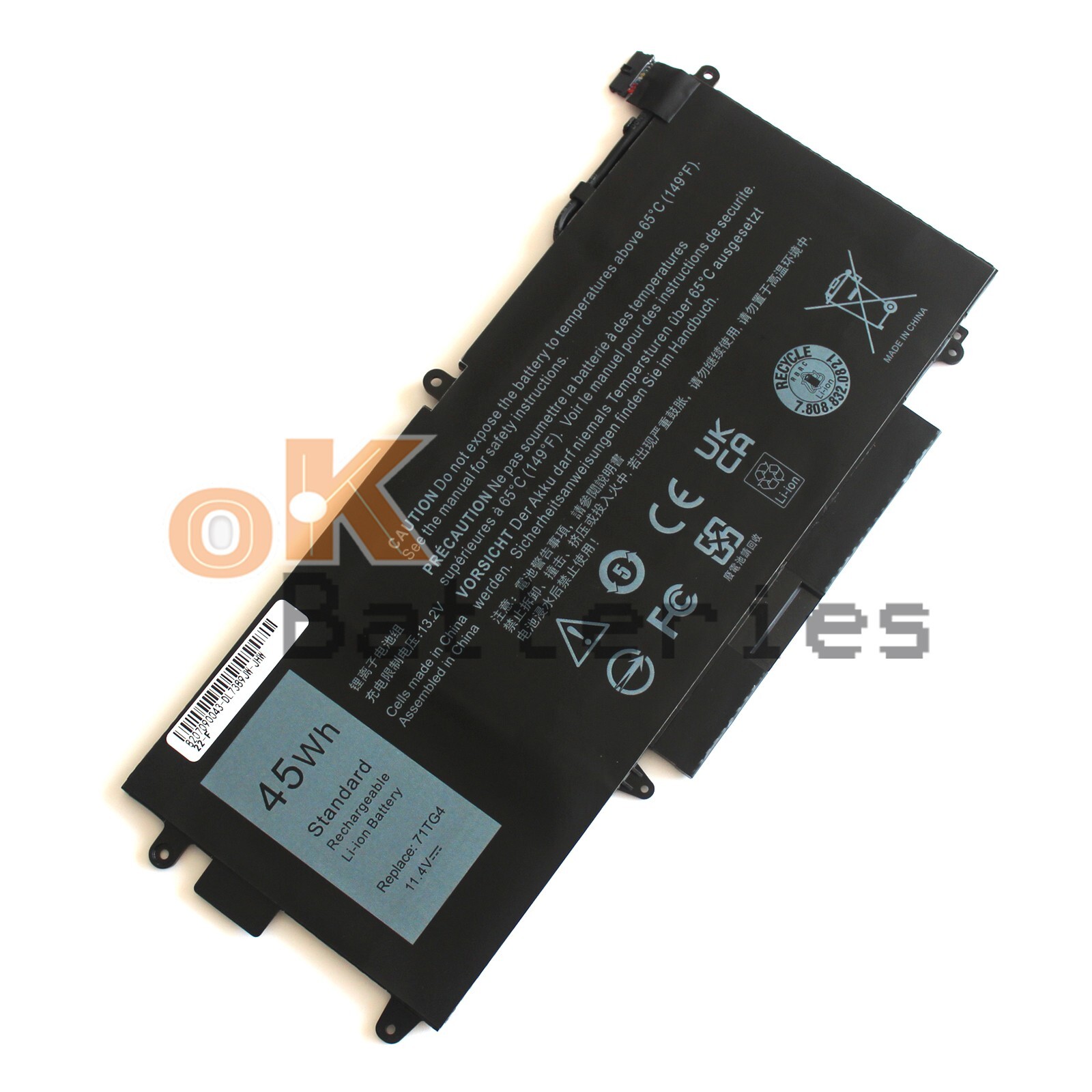 71TG4 K5XWW 11.4V 45Wh Battery for Dell Latitude 5289 7390 7389 P29S 2-IN-1 P29S