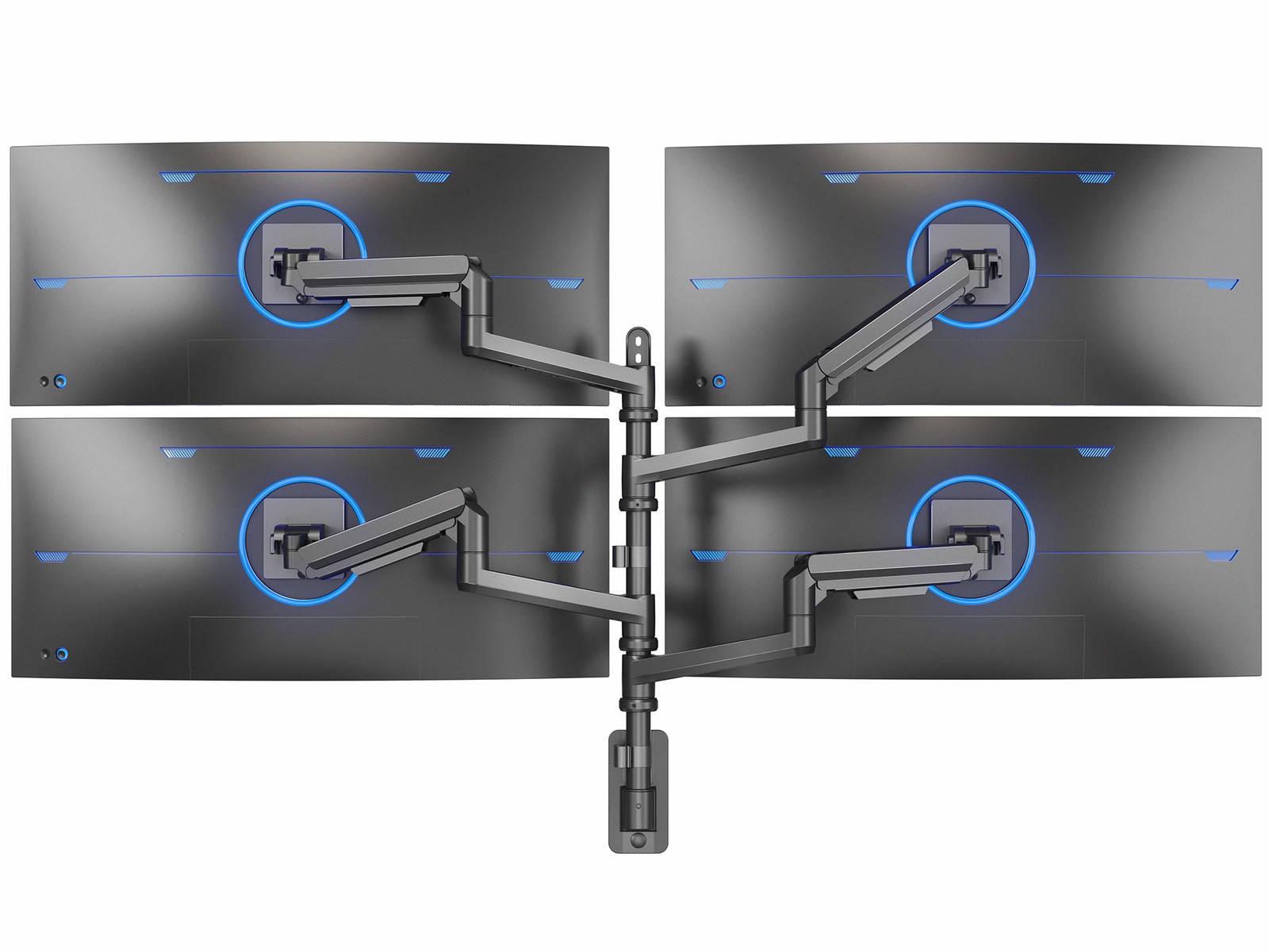 VIVO Quad Ultrawide Heavy Duty Pneumatic Arm Wall Monitor Mount Fits 38” Screens