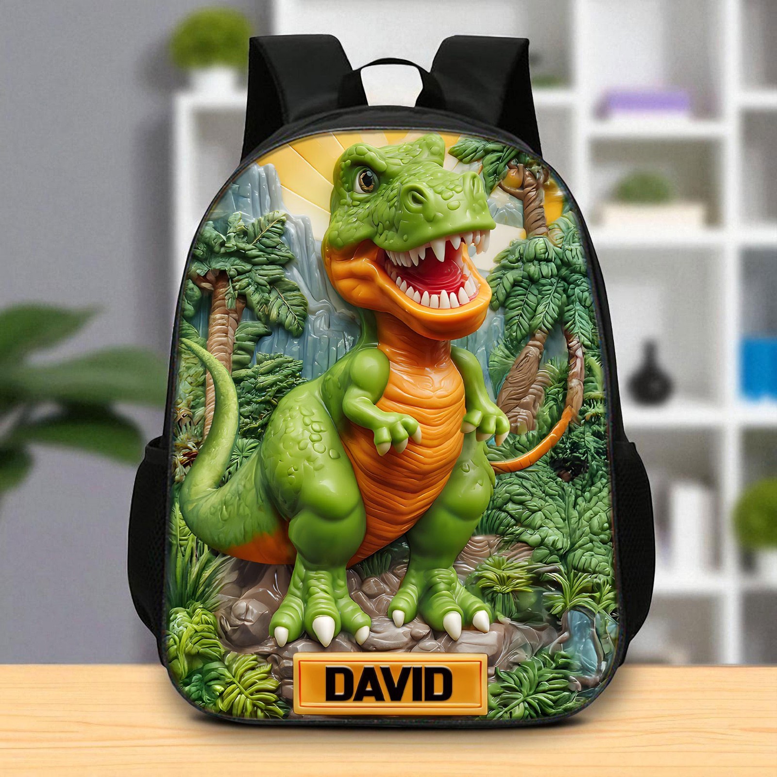Personalized Dinosaur Kids Backpack School Bag Birthday Gift for Boys Toddler