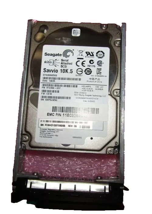 SEAGATE SAVVIO 10K.5 900GB 10K RPM SAS 2.5" ST9900805SS W/ EMC TRAY