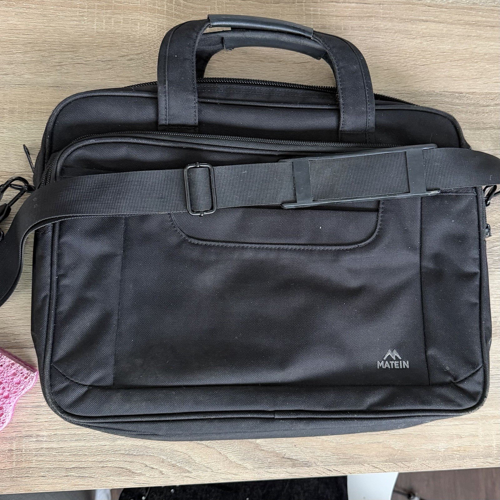 MATEIN Laptop Briefcase Messenger Bag Black Padded Shoulder Strap Work Bag