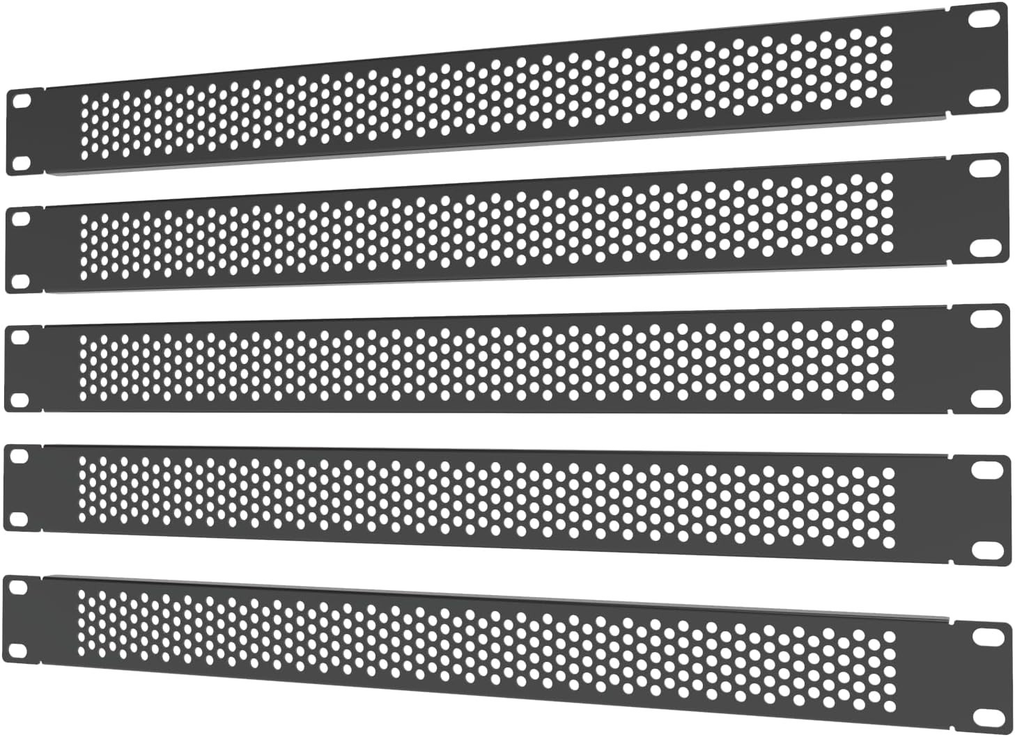 5 Pack 1U Venting Blank Panel - Steel Blank Rack Mount Panel