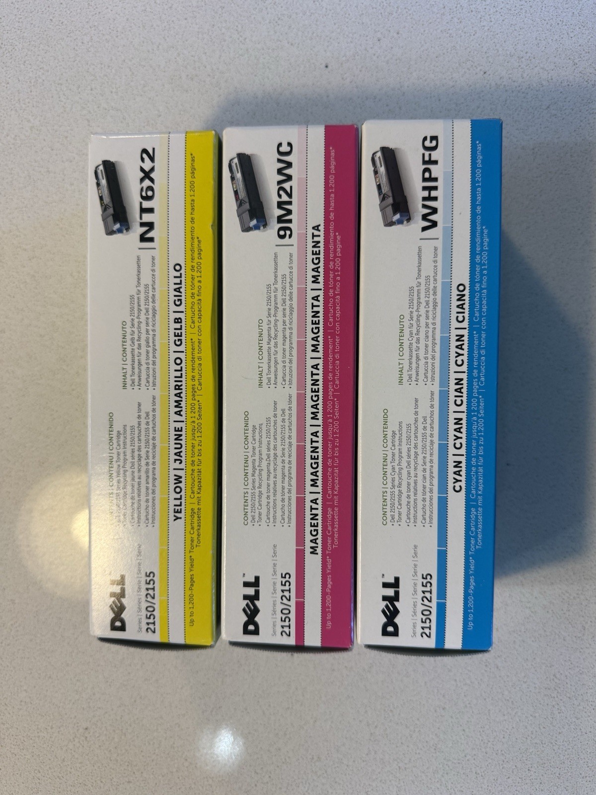 Dell OEM Toner Cyan WHPFG / Magenta 9M2WC / Yellow NT6X2 Toner Set