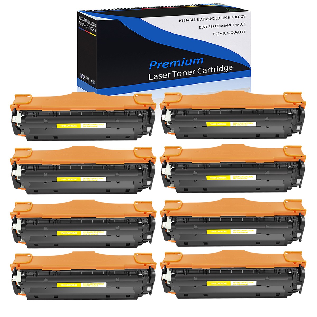 8 PK/Pack Yellow CC532A 304A Toner For HP LaserJet CP2020 CM2320 CP2025 MFP
