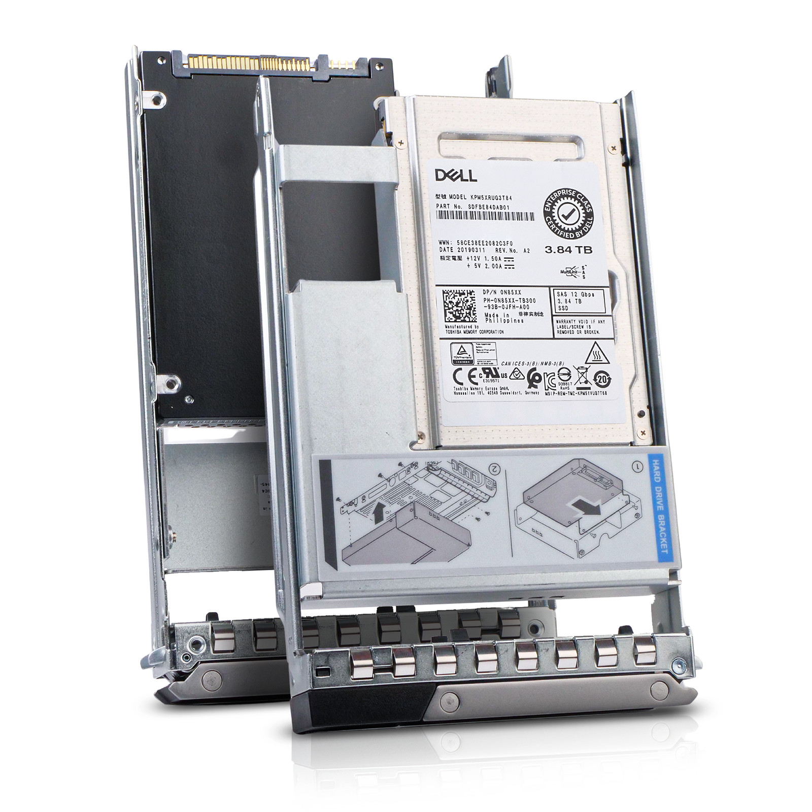 Dell 3.84TB SAS 12Gb/s 3D TLC 1 DWPD 3.5" Read Intensive SSD 0N85XX Hybrid G16