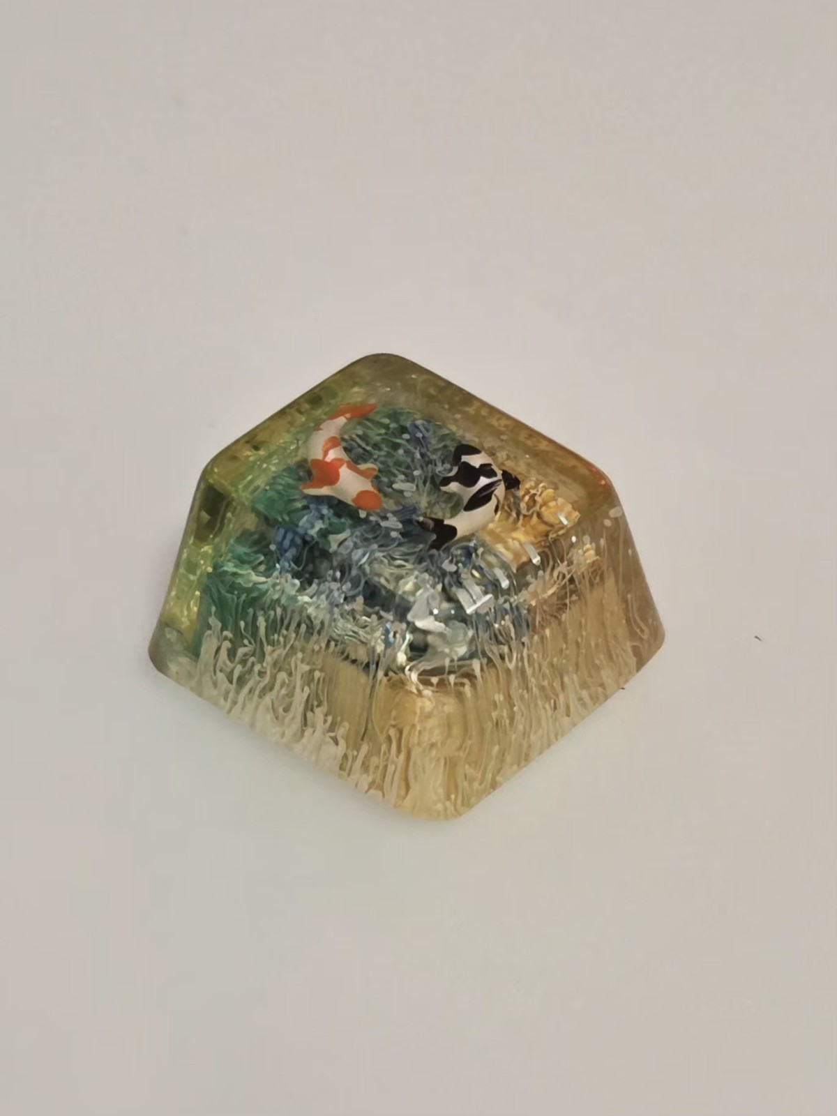 Koi Fish Resin Single Keycap DIY Handmade for MX Creative Backlit Keycap