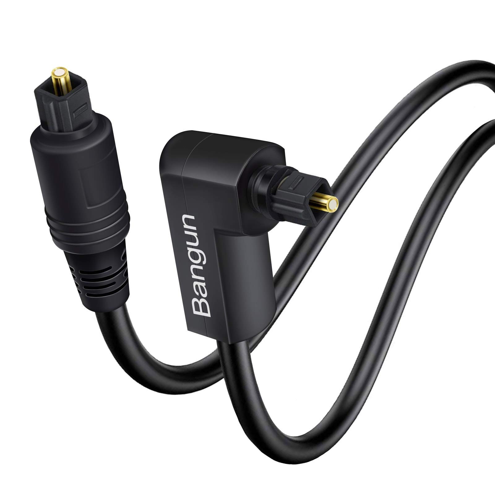 90 Degree Toslink Optical Audio Cable 6 Foot, Slim S/PDIF Digital Right Angle...
