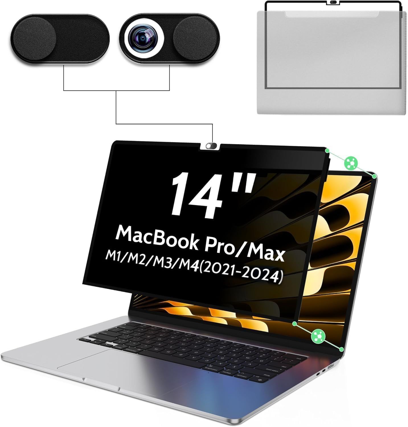 Privacy Screen for MacBook Pro 14 Inch M1/M2/M3/M4/M5 (2021-2025) Anti Blue Ligh