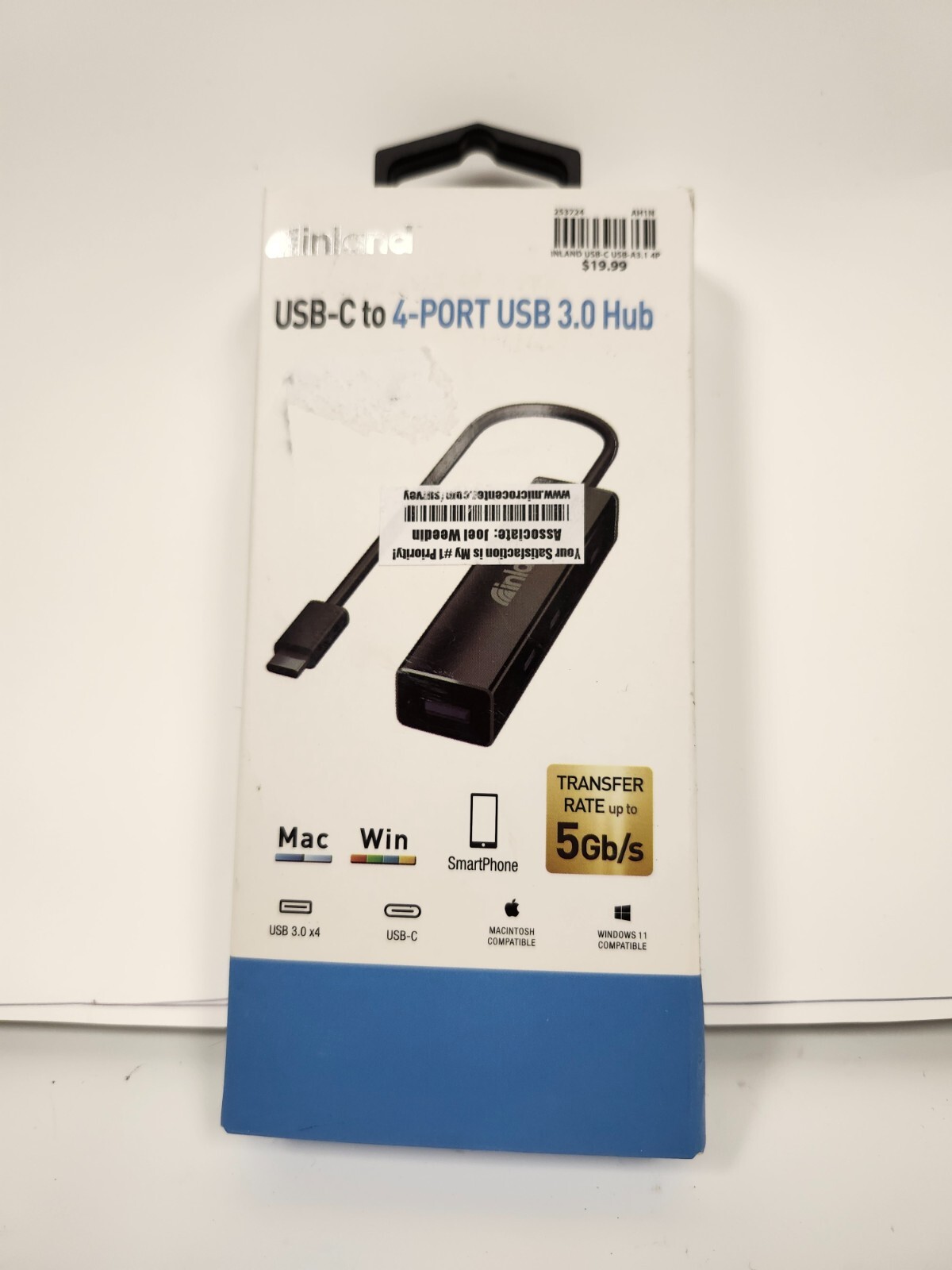 Inland USB-C To 4-Port USB 3.0 Hub