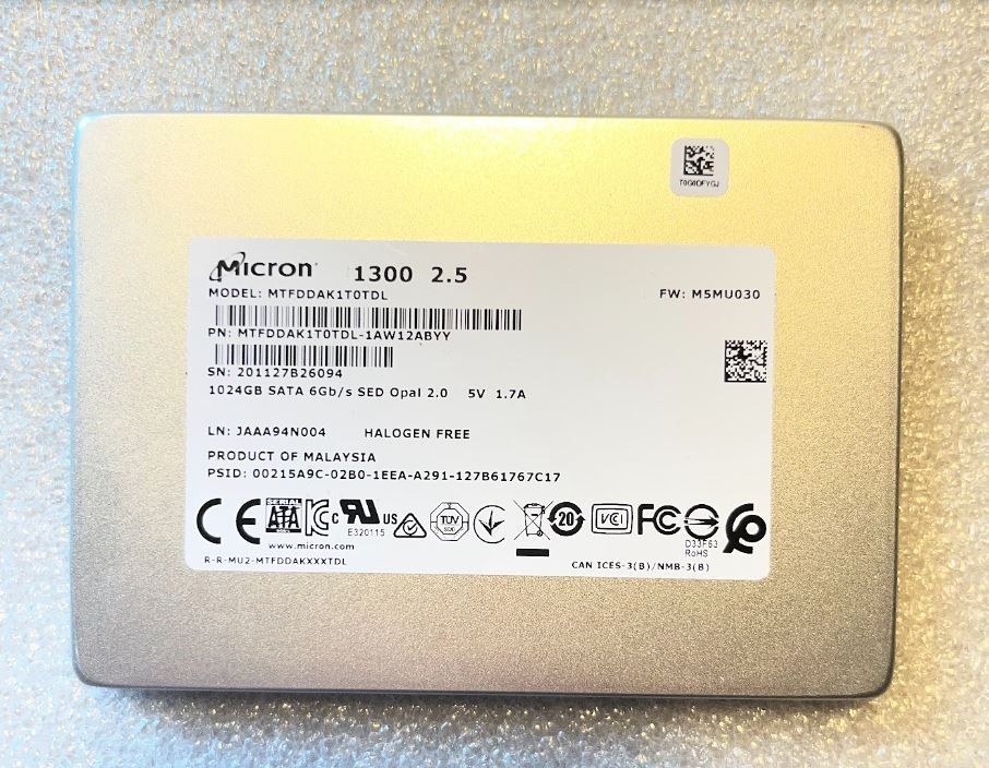 MICRON 1TB TLC SATA III 2.5 SFF 1300 SERIES 6GB/S OPAL  MTFDDAK1T0TDL-1AW1ZABYY