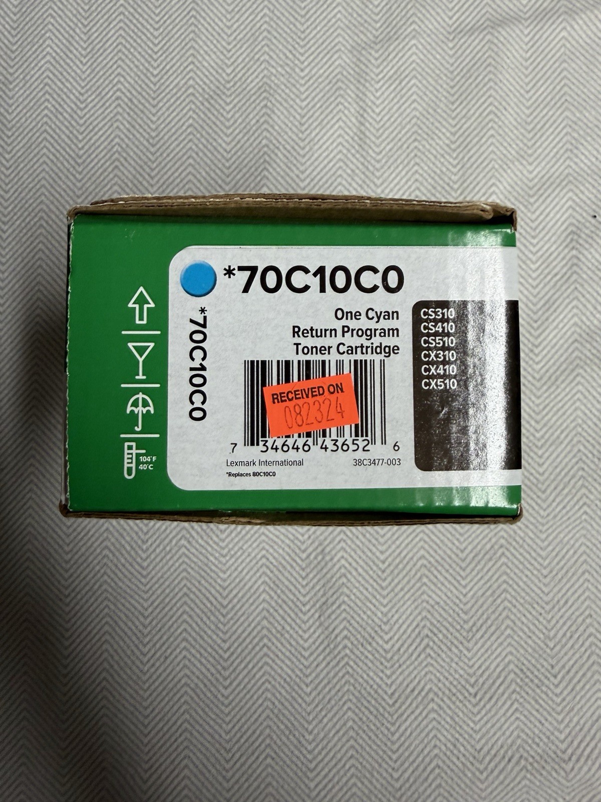 Lexmark 70C10C0 Cyan Toner Cartridge New Sealed